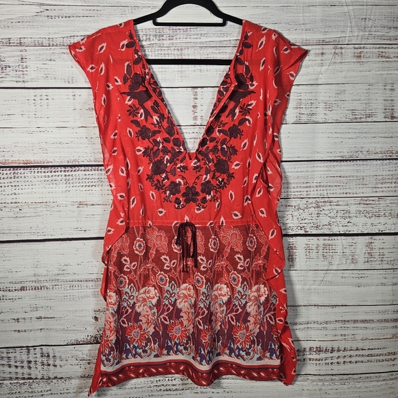 Free People embroidered caftan mini tunic - Picture 2 of 16